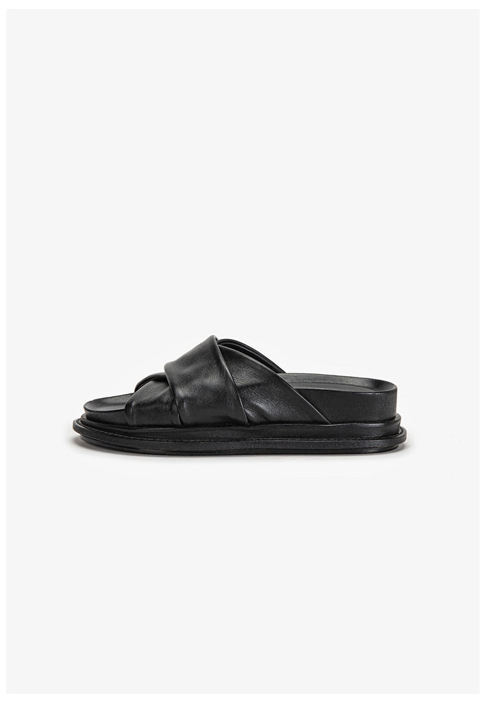 Inuovo Pantoletten Leder Schwarz - surf4shoes