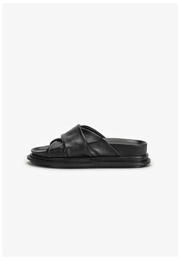 Inuovo Pantoletten Leder Schwarz - surf4shoes