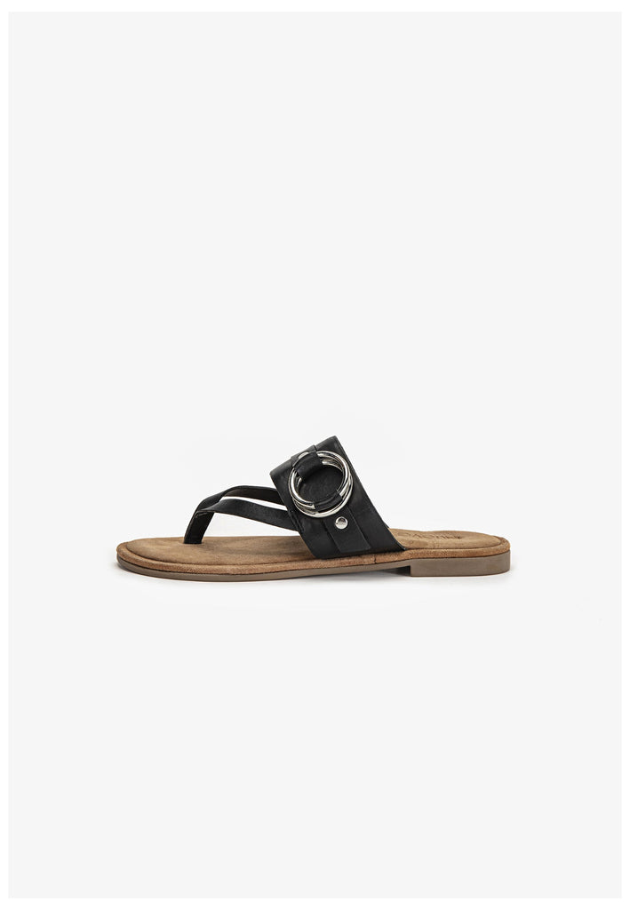 Inuovo Pantoletten Leder Schwarz - surf4shoes