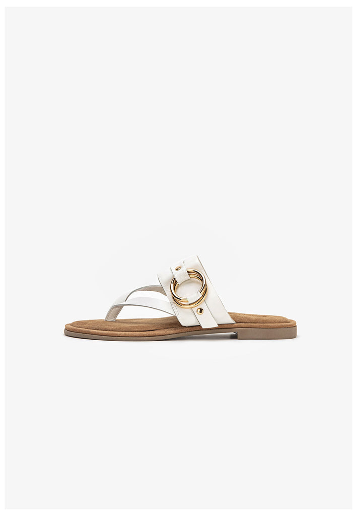 Inuovo Pantoletten Leder Weiß - surf4shoes