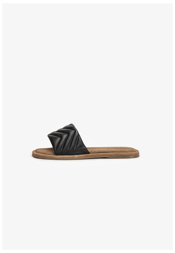 Inuovo Pantoletten Leder Schwarz - surf4shoes