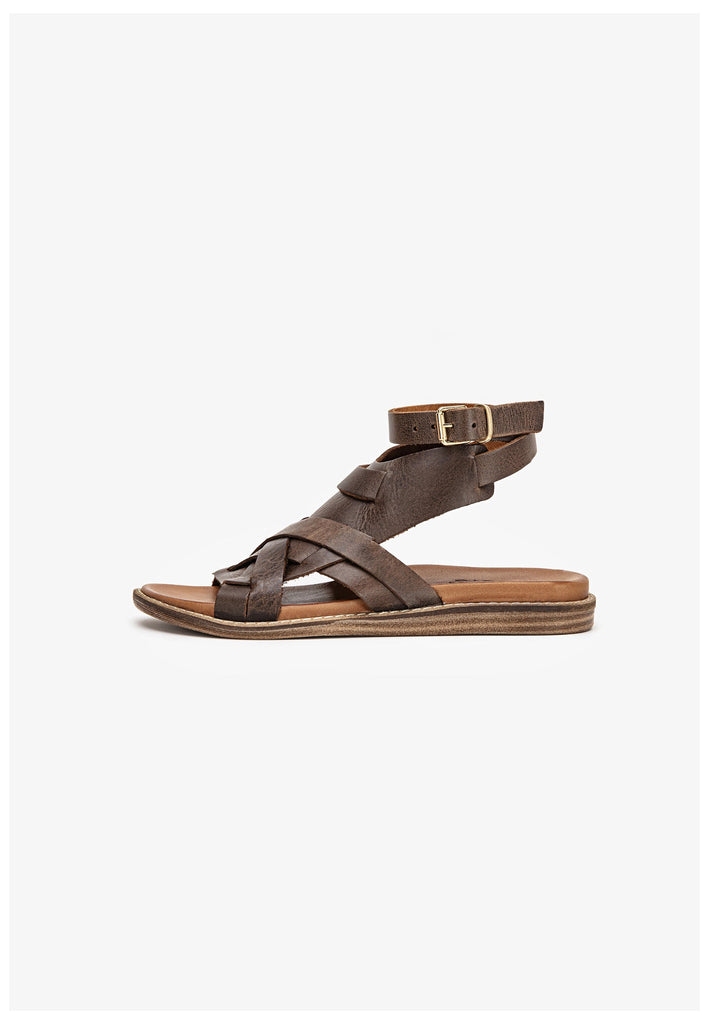 Inuovo Sandalen Leder Dunkelbraun - surf4shoes