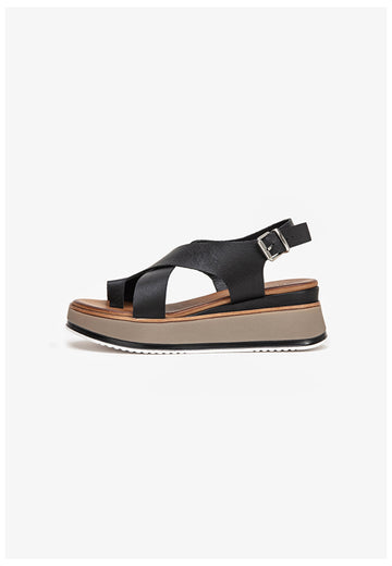Inuovo Sandalen Leder/Textil Schwarz - surf4shoes