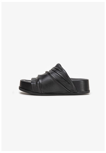 Inuovo Pantoletten Leder Schwarz - surf4shoes