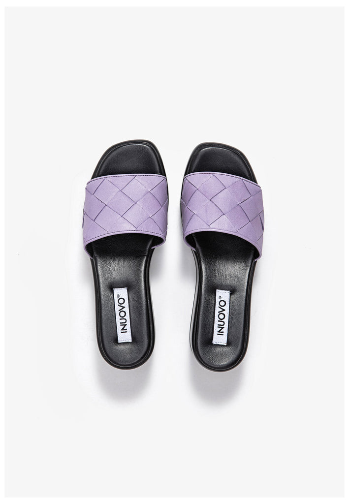 Inuovo Pantoletten Leder Flieder - surf4shoes