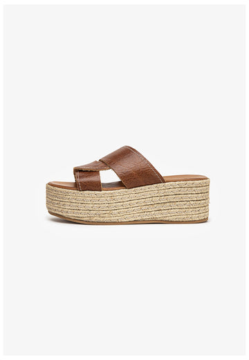 Inuovo Pantoletten Leder Mittelbraun - surf4shoes