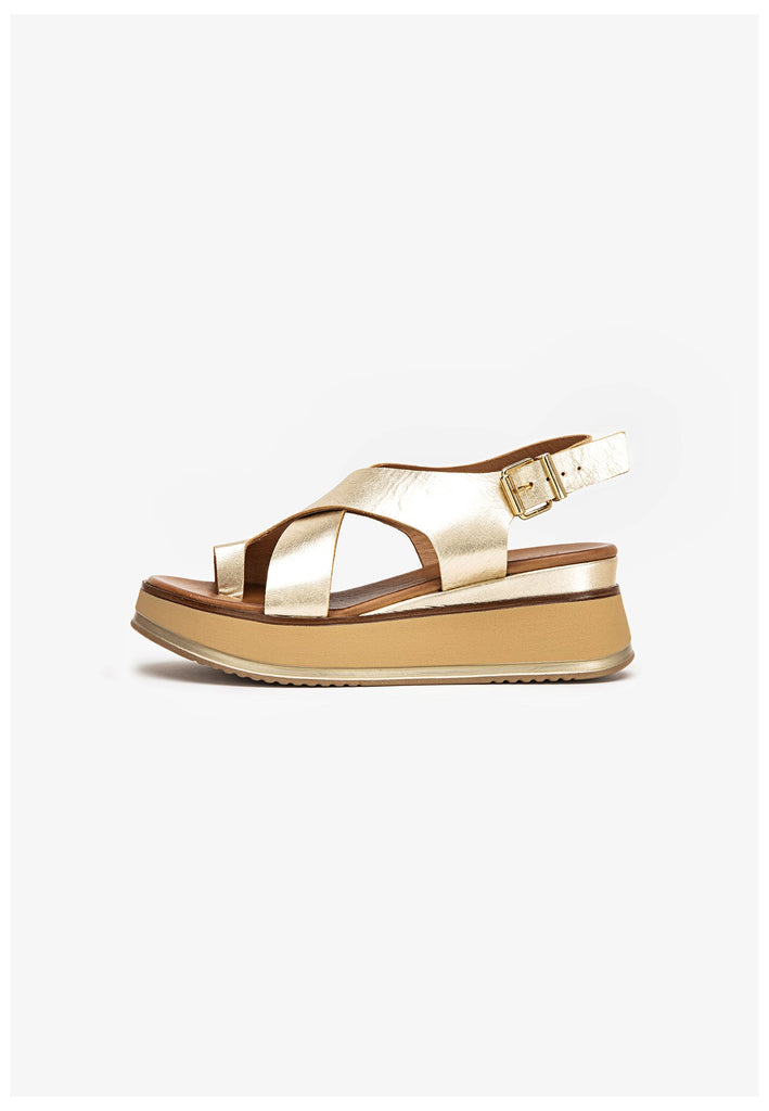 Inuovo Sandalen Leder/Textil Gold - surf4shoes