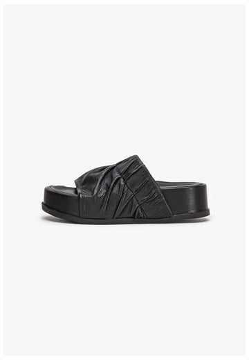 Inuovo Pantoletten Leder Schwarz - surf4shoes