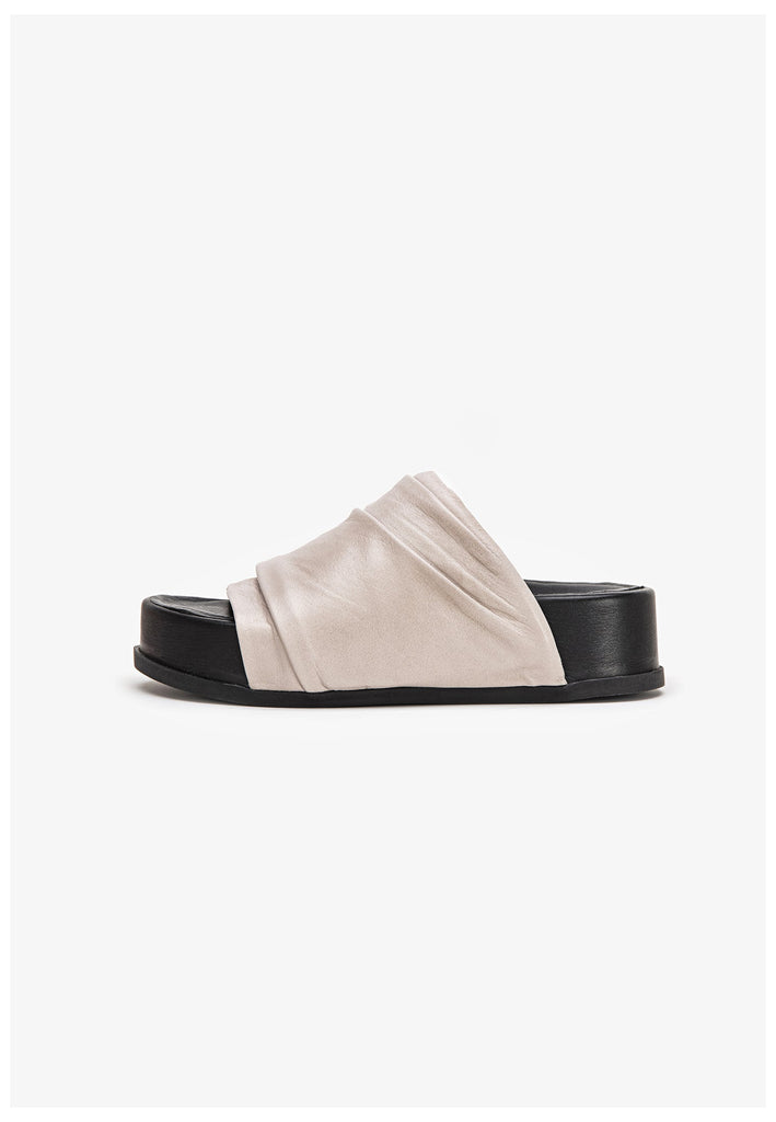 Inuovo Pantoletten Leder Silber/Grau - surf4shoes