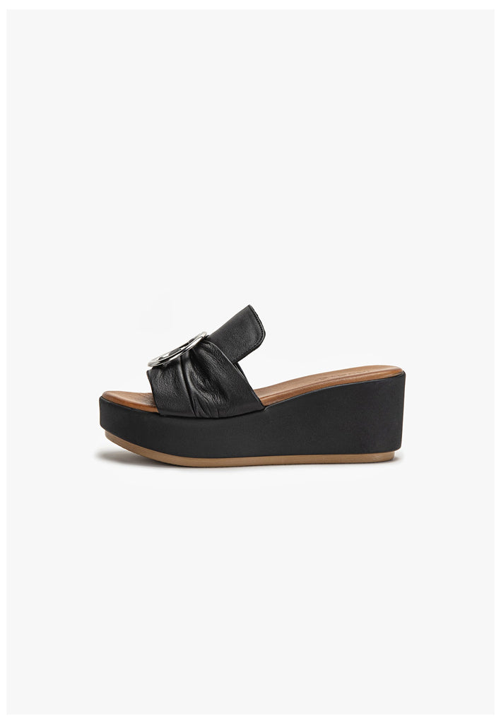 Inuovo Pantoletten Leder Schwarz - surf4shoes