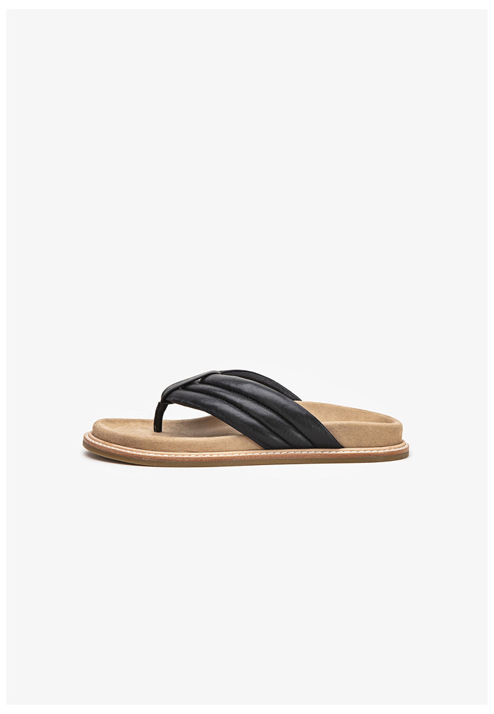 Inuovo Pantoletten Leder Schwarz - surf4shoes
