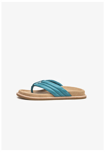 Inuovo Pantoletten Leder Türkis - surf4shoes