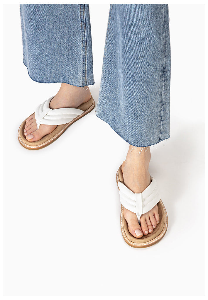 Inuovo Pantoletten Leder Weiß - surf4shoes