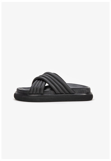 Inuovo Pantoletten Leder Schwarz - surf4shoes