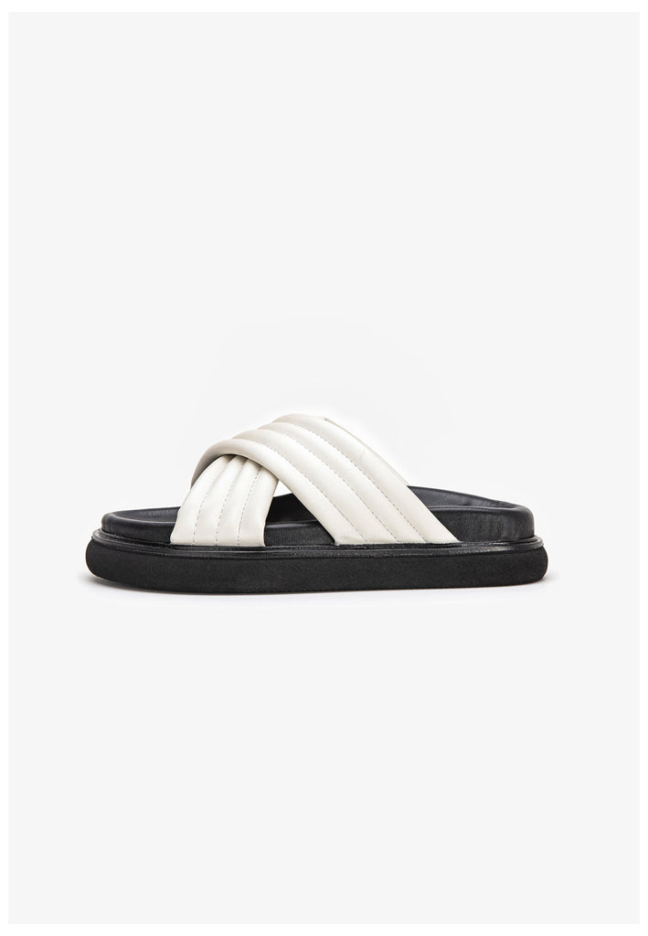 Inuovo Pantoletten Leder Weiß - surf4shoes