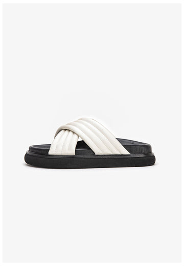 Inuovo Pantoletten Leder Weiß - surf4shoes