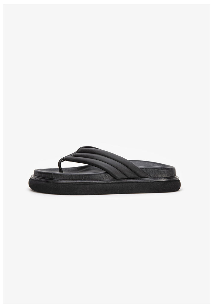 Inuovo Pantoletten Leder Schwarz - surf4shoes