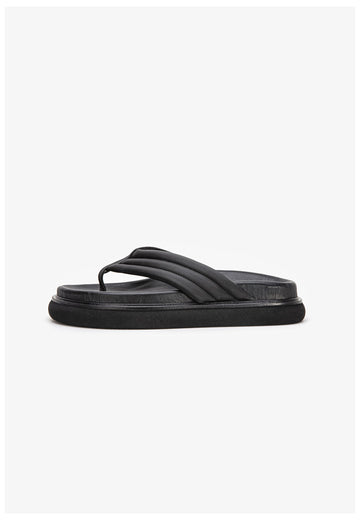 Inuovo Pantoletten Leder Schwarz - surf4shoes