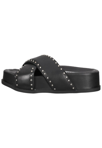 Inuovo Pantoletten Leder Schwarz - surf4shoes