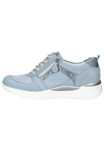 Waldläufer Sneaker Leder/Textil Hellblau/Silber - surf4shoes