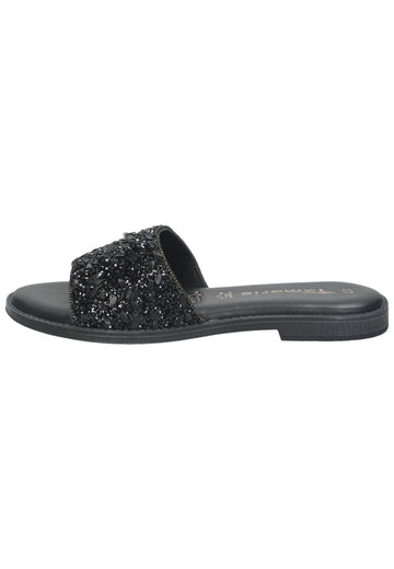 Tamaris Pantoletten Leder Schwarz - surf4shoes