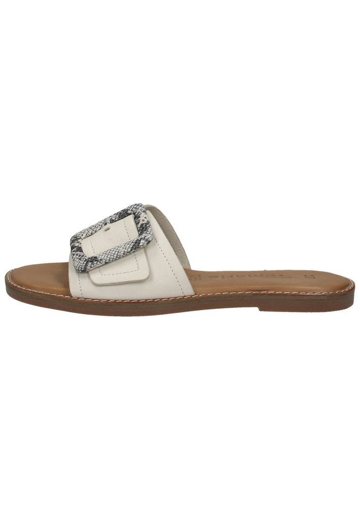 Tamaris Pantoletten Leder Ivory - surf4shoes