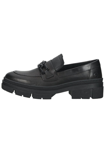 Tamaris Slipper Leder Schwarz - surf4shoes