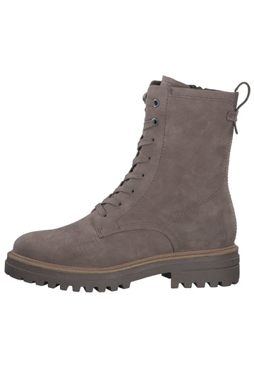 Tamaris Stiefelette Veloursleder Taupe - surf4shoes