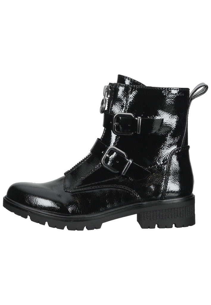 Tamaris Stiefelette Lederimitat Schwarz Lack - surf4shoes