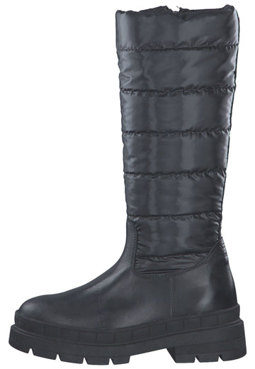 Tamaris Stiefel Leder/Textil Schwarz Warmfutter - surf4shoes