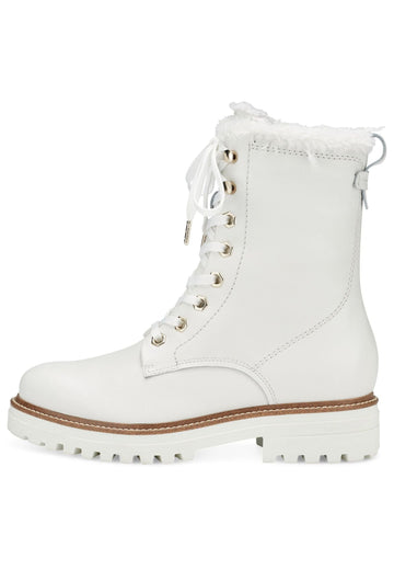 Tamaris Stiefelette Leder Weiß Warmfutter - surf4shoes
