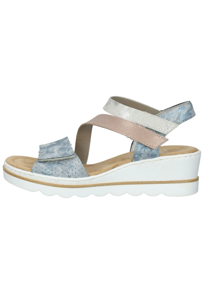 Rieker Sandalen Leder/Synthetik Blau/Beige - surf4shoes