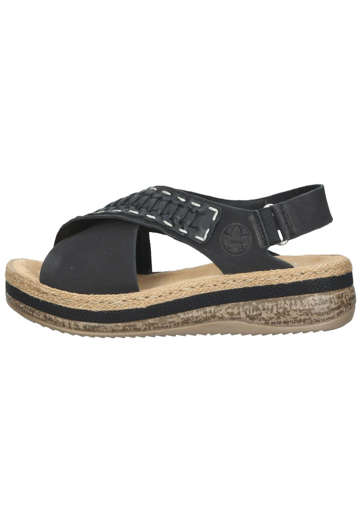 Rieker Sandalen Leder/Synthetik Schwarz - surf4shoes