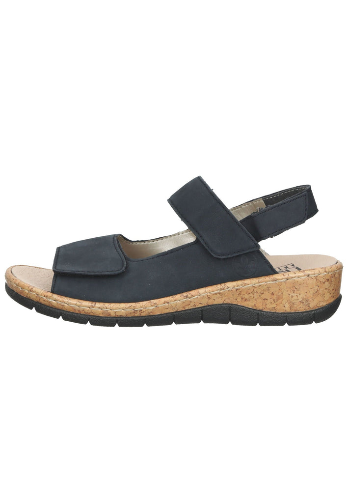Rieker Sandalen Leder Blau - surf4shoes