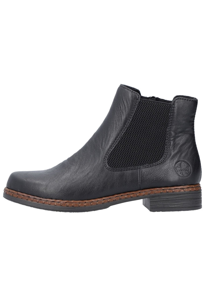 Rieker Stiefelette Lederimitat/Textil Schwarz - surf4shoes