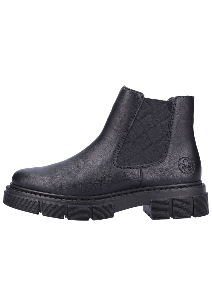 Rieker Stiefelette Lederimitat/Textil Schwarz - surf4shoes