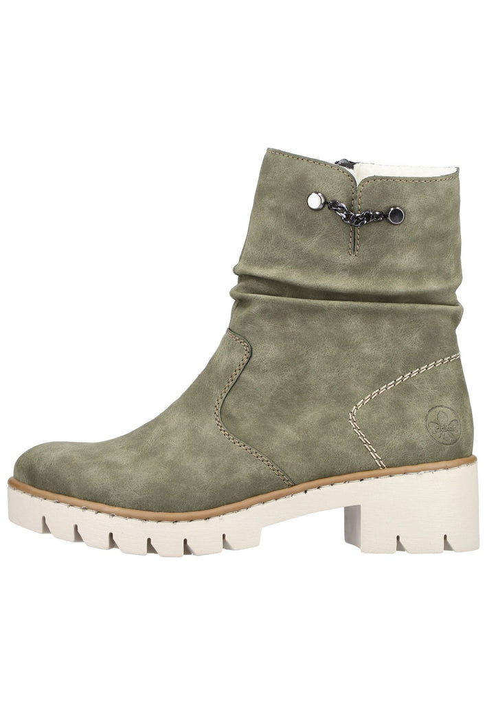 Rieker Stiefelette Lederimitat Dunkelgrün - surf4shoes