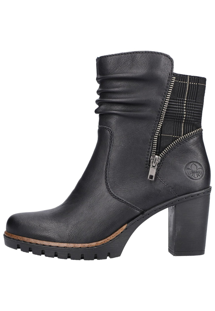 Rieker Stiefelette Lederimitat Schwarz - surf4shoes