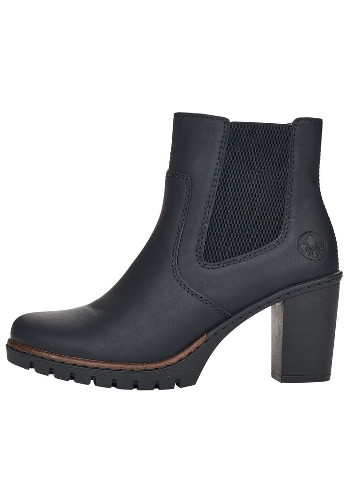 Rieker Stiefelette Lederimitat/Textil Schwarz - surf4shoes