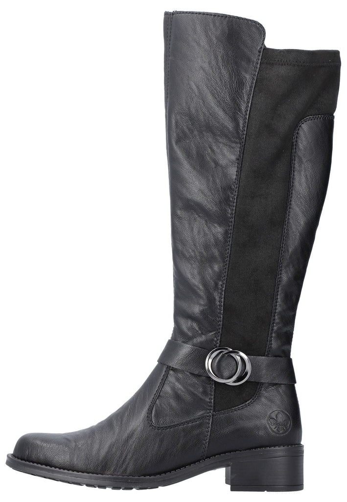Rieker Stiefel Lederimitat Schwarz - surf4shoes