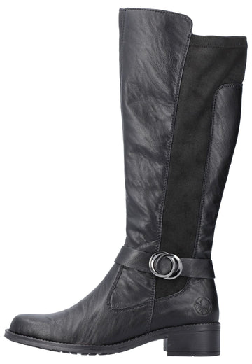 Rieker Stiefel Lederimitat Schwarz - surf4shoes