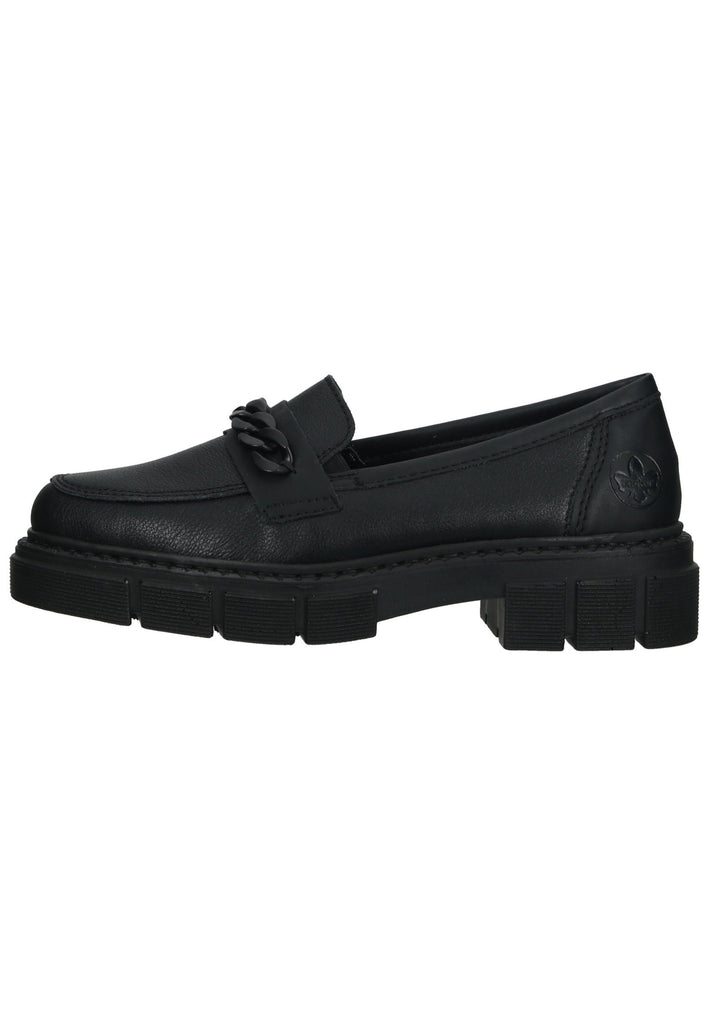 Rieker Slipper Leder/Synthetik Schwarz - surf4shoes