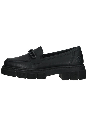 Rieker Slipper Leder/Synthetik Schwarz - surf4shoes