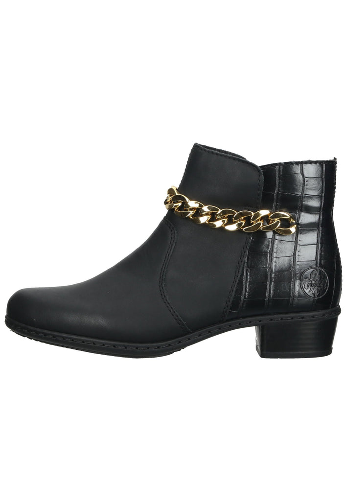 Rieker Stiefelette Lederimitat Schwarz - surf4shoes