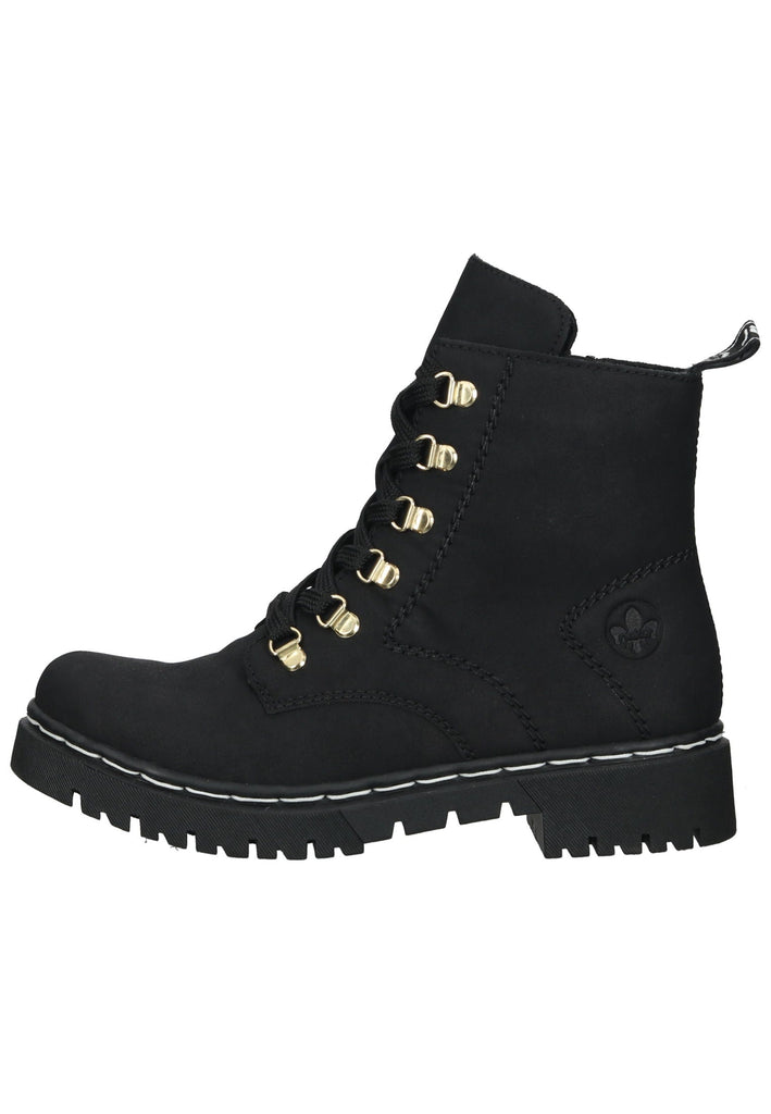 Rieker Stiefelette Lederimitat Schwarz Warmfutter - surf4shoes