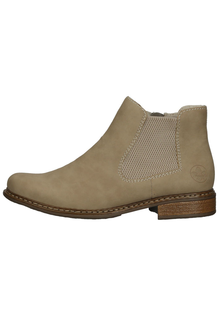 Rieker Stiefelette Lederimitat/Textil Beige - surf4shoes