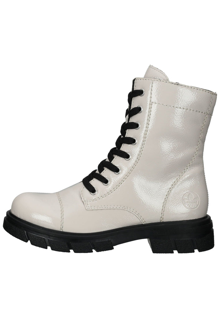 Rieker Stiefelette Lederimitat Weiß Warmfutter - surf4shoes