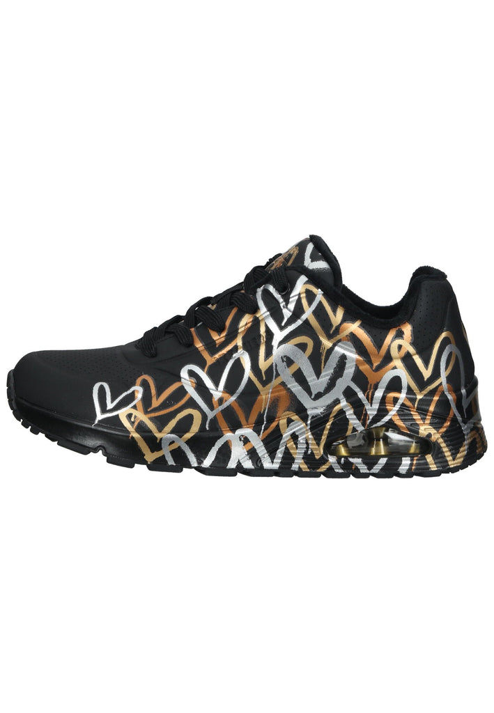 Skechers Sneaker Lederimitat/Textil Schwarz Kombi - surf4shoes
