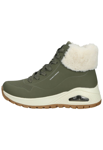 Skechers Stiefelette Lederimitat Olive Warmfutter - surf4shoes