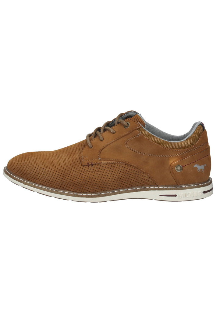 Mustang Halbschuhe Lederimitat Cognac - surf4shoes